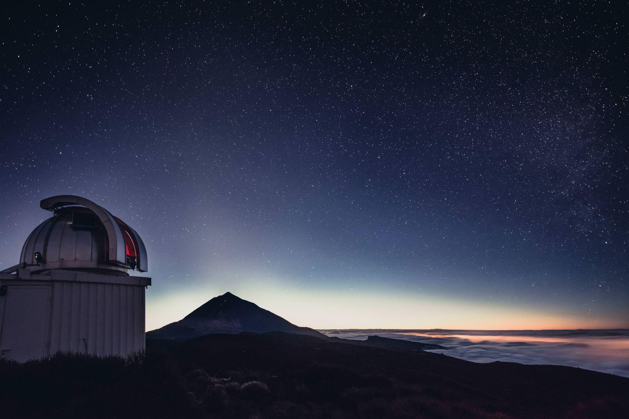 The starry sky above the Canary Islands